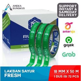 

LAKBAN SAYUR FRESH (Merk : Cortape Uk 18mm x 50m ) Isolasi Sayur DUS