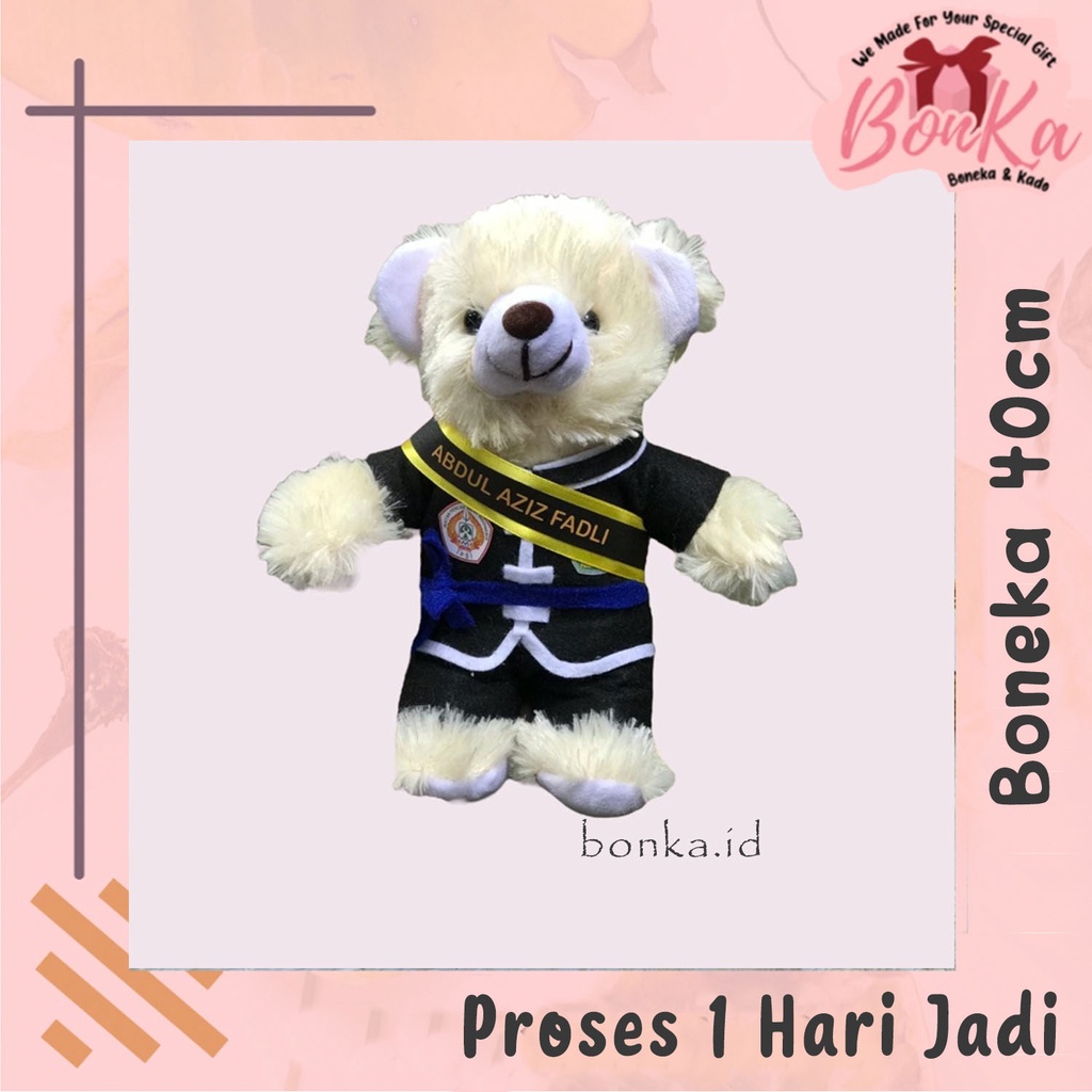 BONEKA SILAT PSHT PAGAR NUSA IKSPI PENCAK SILAT TAEKWONDO 40CM CUSTOM NAMA FREE PLASTIK PARCEL FREE 
