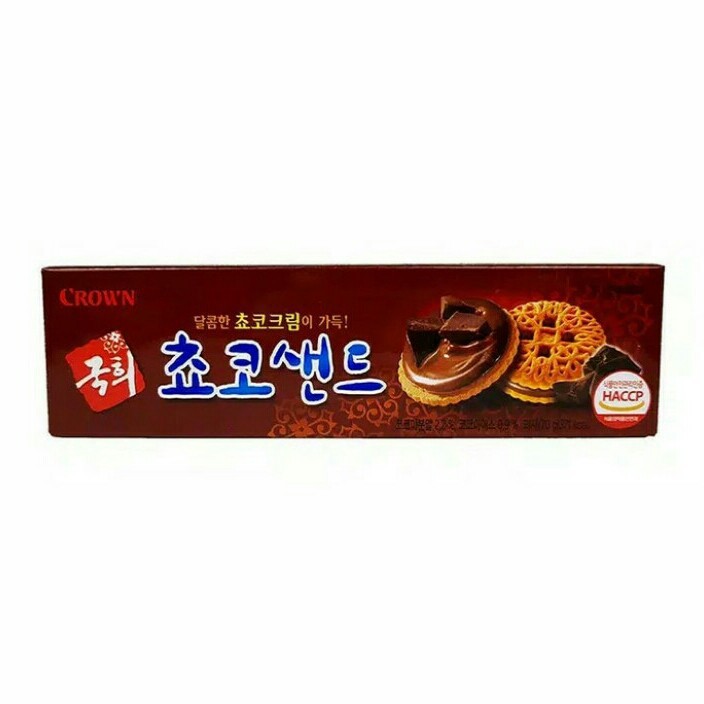 

Crown Kookhee Choco Sand - Snack biscuit Korea rasa krim coklat 70gr