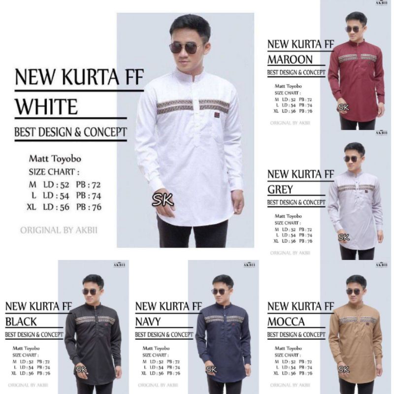 Baju Koko Kurta Dewasa Lengan Panjang Material TOYOBO Adem Serap Keringat