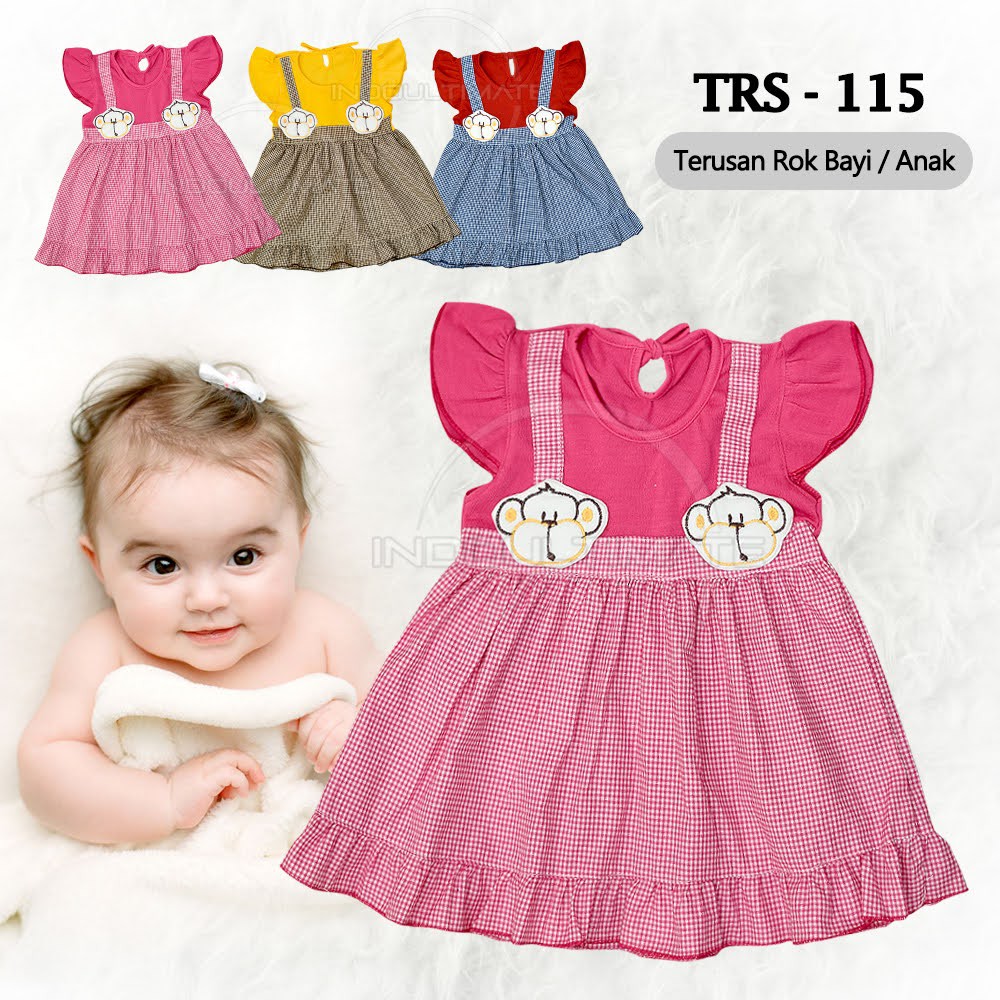 Baju Bayi Model Dress MURAH Baby Girl (0-6 bulan) + Bandana Dress Anak Perempuan TRS-114/TRS-115