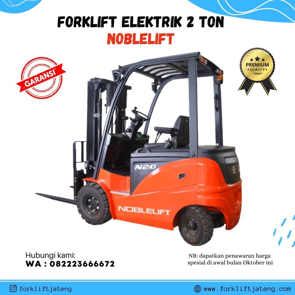 FORKLIFT ELEKTRIK 2 TON NOBLIFT / FORKLIFT FE4P20N NOBLIFT / FORKLIFT ELEKTRIK MURAH