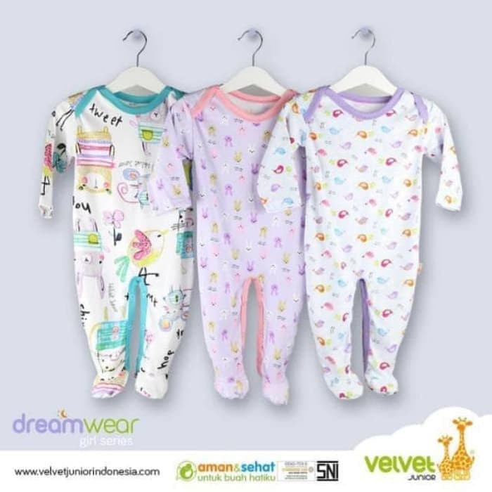 Velvet Sleepsuit / Velvet Dreamwear Tutup Kaki GIRL