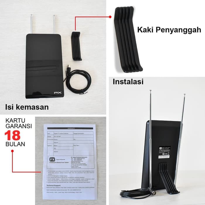 PX Antena TV Digital Indoor DA-1201NP Garansi 18 Bulan