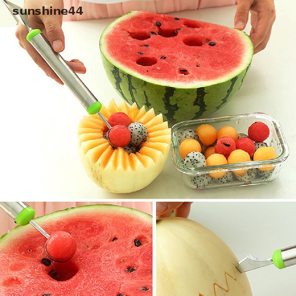 Sunshine Sendok Scoop Es Krim / Melon / Buah Dua Sisi Bahan Stainless Steel