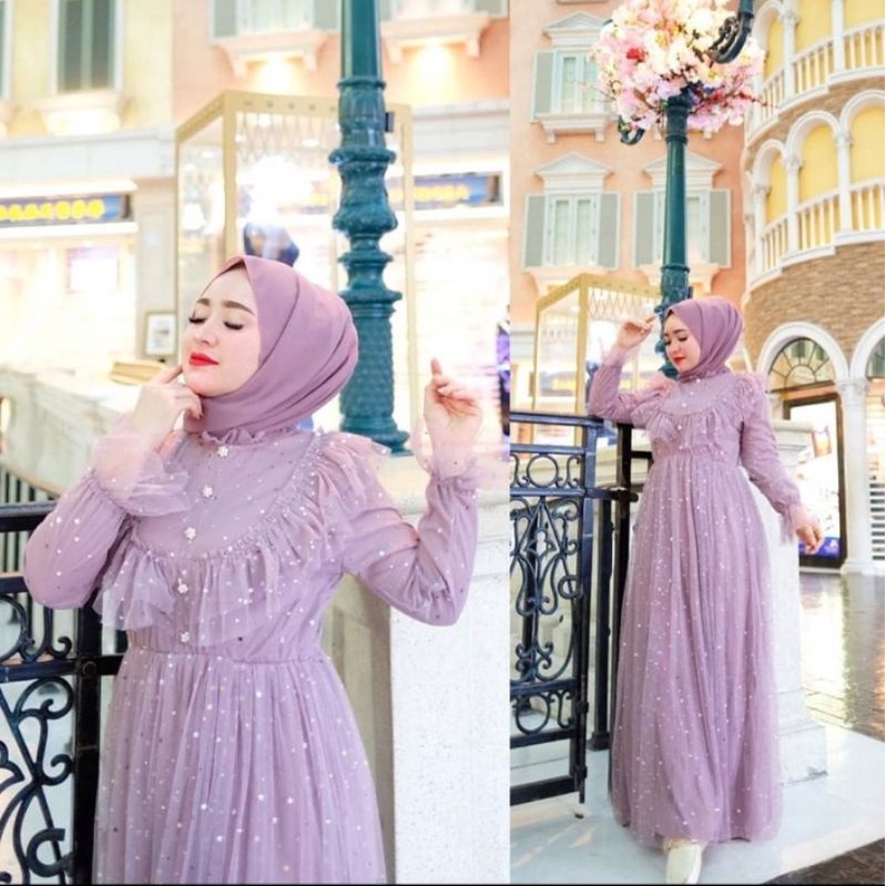 preloved dress gliter herlin kenza by shellasaukia