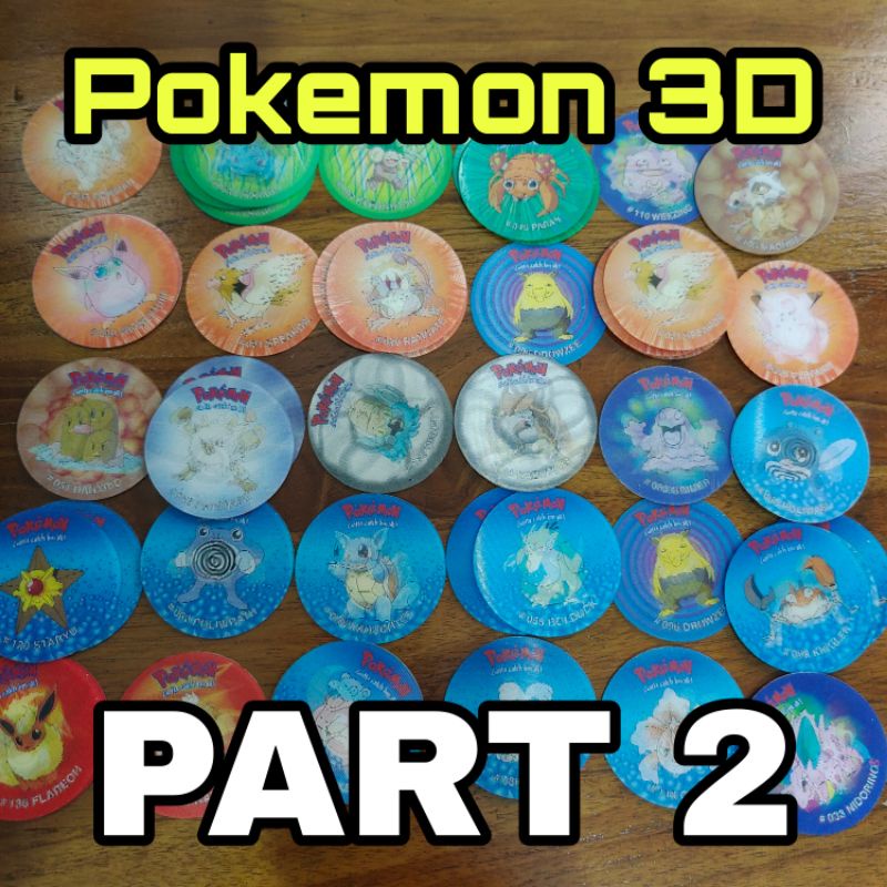 Tazos / Tajos Pokemon 3D Kondisi Baru Mulus New Rare (Part 2)