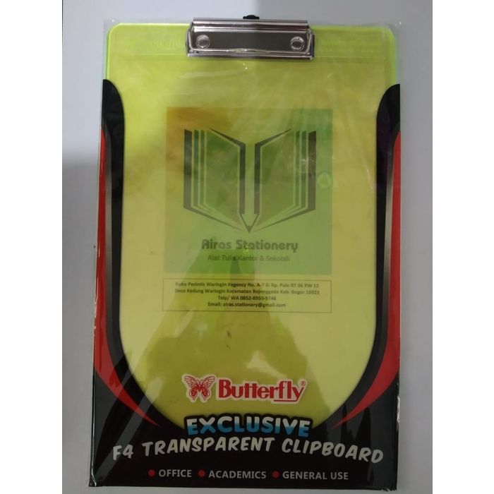 

Butterfly Clipboard Trans F4