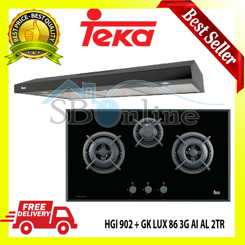 PAKET KOMPOR GAS TANAM + COOKER HOOD TEKA - HGI 902 + GK LUX 86 3G AI AL 2TR