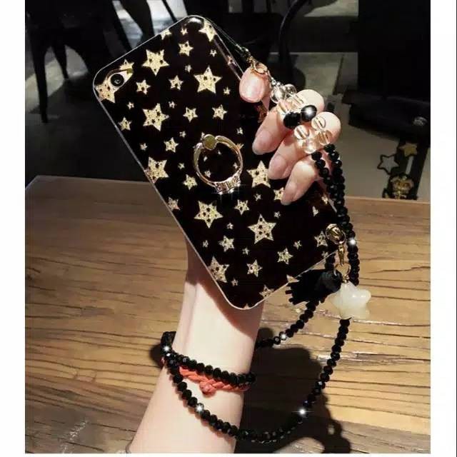 Oppo A57 / A39 - Case star glitter + tali manik