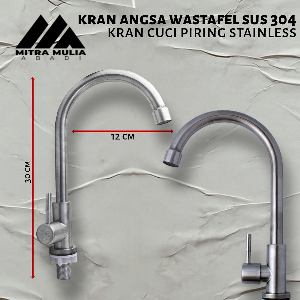 Kran Angsa Wastafel SUS 304 I Kran Sink Dapur Stainless SUS 304