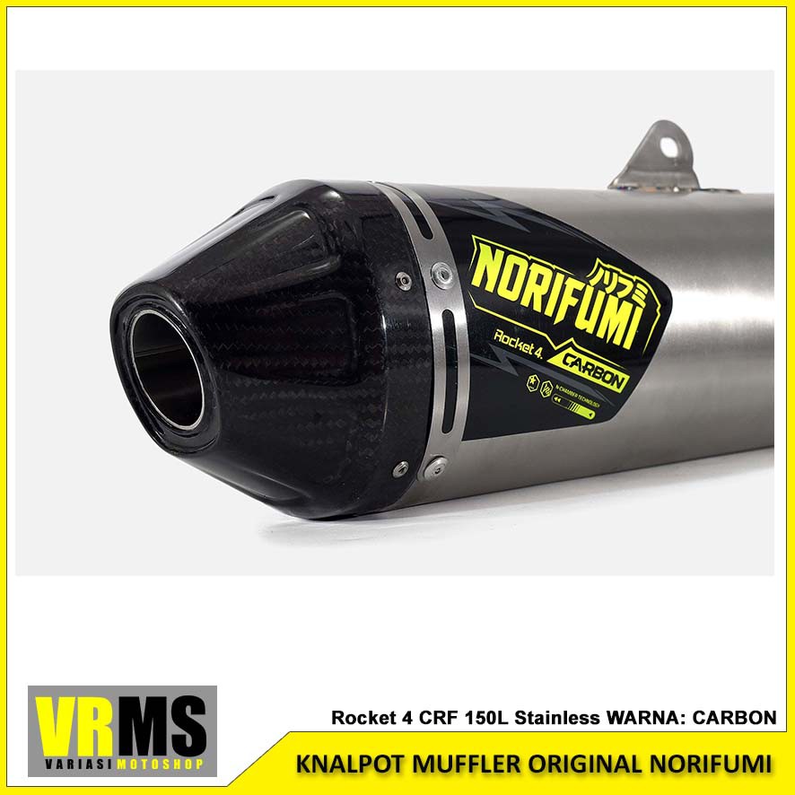 Knalpot Muffler Original NORIFUMI CARBON Rocket 4 CRF 150L Stainless