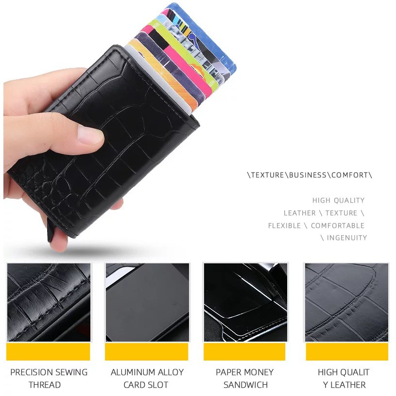 ORIGINAL BAELLERRY DOMPET KARTU LONTAR DENGAN FITUR RFID ANTI PENCURIAN DATA K9130