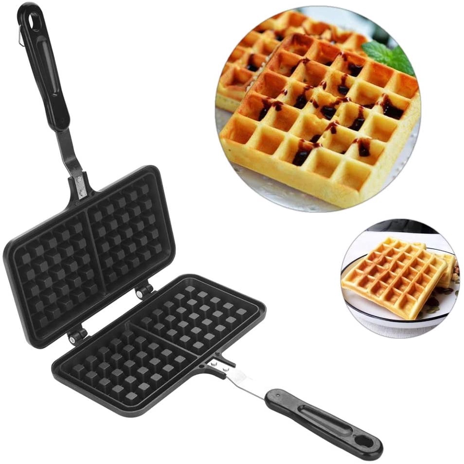 EVERLUX DOUBLE WAFFLE MAKER GM 2175 anti lengket cetakan kue croffel 2 slot ( tanpa listrik ) cukup taru diatas kompor - belgian croffle crofel wafel murah teflon