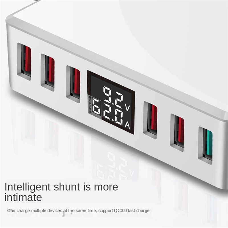 Tk Adapter Charger 6 Port Usb 3.0 Fast Charging Display Digital Untuk Handphone