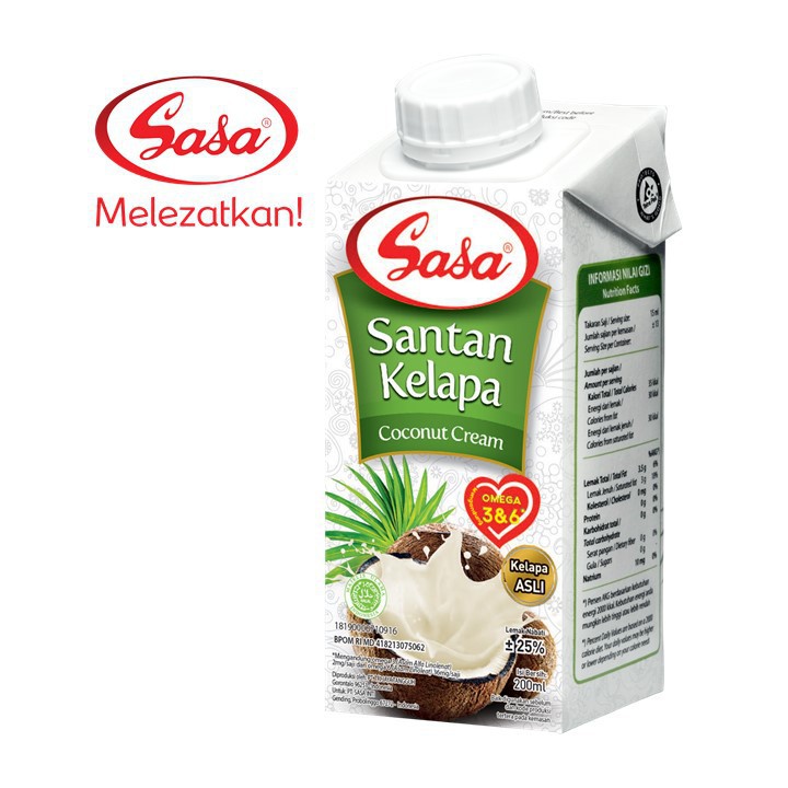 

SASA SANTAN KELAPA 200ML SANTAN CAIR COCONUT CREAM OMEGA 3 DAN 6