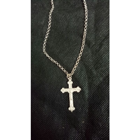 Kalung Salib bolak balik Rantai Bulat
