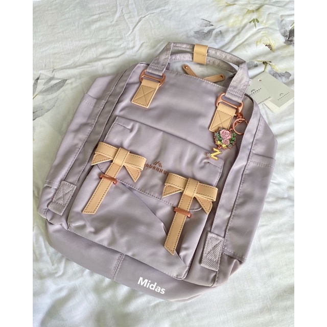 11.11 BIG SALE !! TAS BACKPACK DOUGHNUT MACCARON-RIBBON GRAY