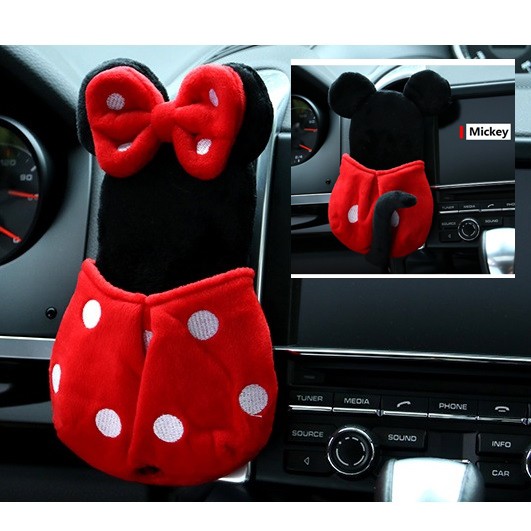 MICKEY MINNIE MOUSE POUCH Bludru Tempat Koin Kunci HP Karcis Kertas Parkir Gantung Lubang AC Limited