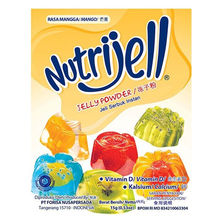 

Nutrijell Rasa Mangga 15gr Agar Nutrijel Mango Jelly Powder