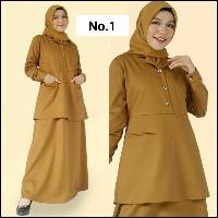 Baju Gamis Wanita Warna Khaki Gelap Seragam Pns Pdh Dinas Pemda ukuran