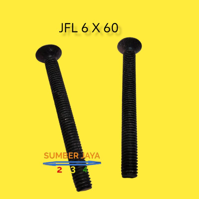 BAUT JFL M6 6 X 60 HITAM TERMURAH