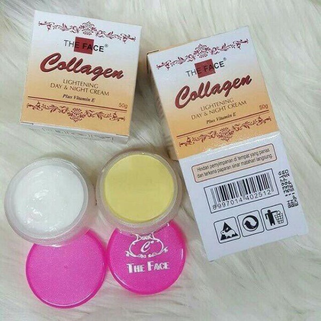 ✿ELYSABETHME✿ The face collagen (paket sabun day cream night cream) skincare set pemutih wajah