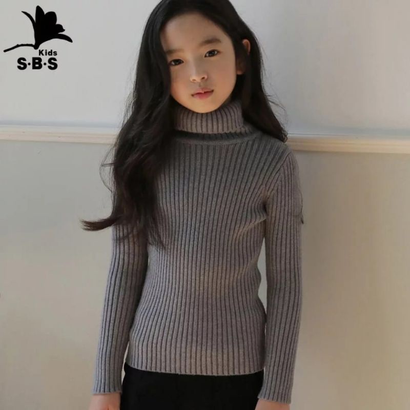 Atasan rajut anak  perempuan Sweater rajut anak turtleneck Amira TEBAL