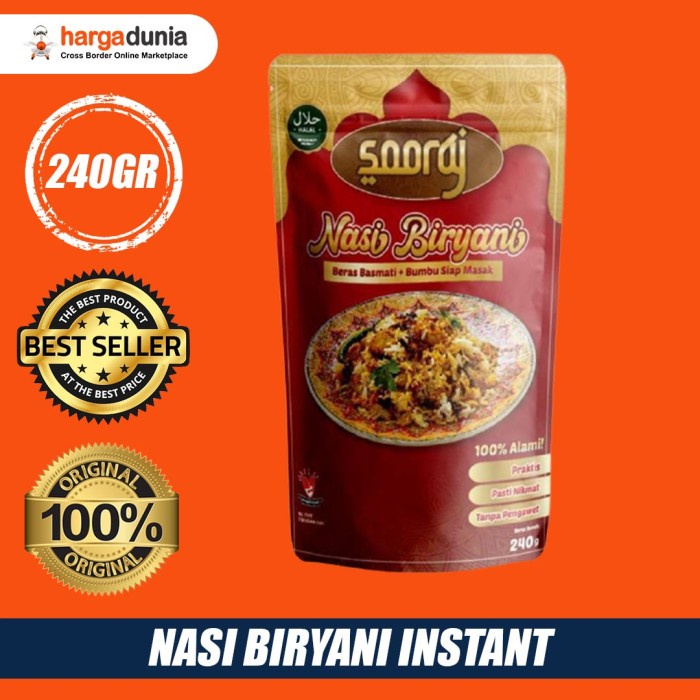 

978Eq1W Sooraj Nasi Biryani Instan 240Gr Beras Basmati Dengan Bumbu Siap Masak WQ012