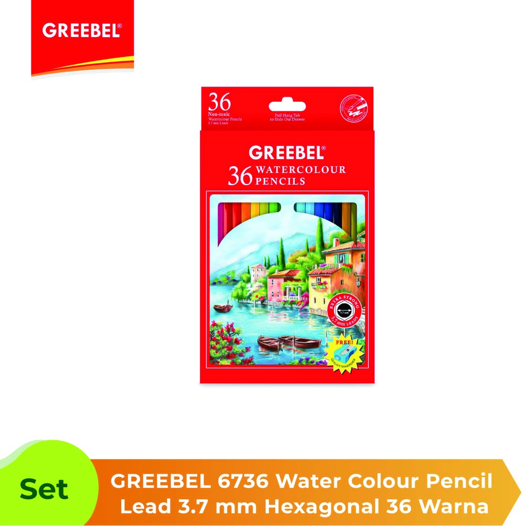 

GREEBEL 6736 3.7 Extra Strong Water Colour (Pensil Warna) Pencil 36 Warna