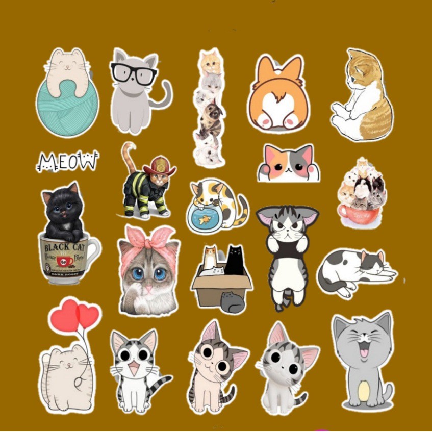 

STICKER CASE HANDPHONE LAPTOP DECO BUJO PREMIUM STICKER WATERPROOFT STIKER CATS AESTHETIC MURAH