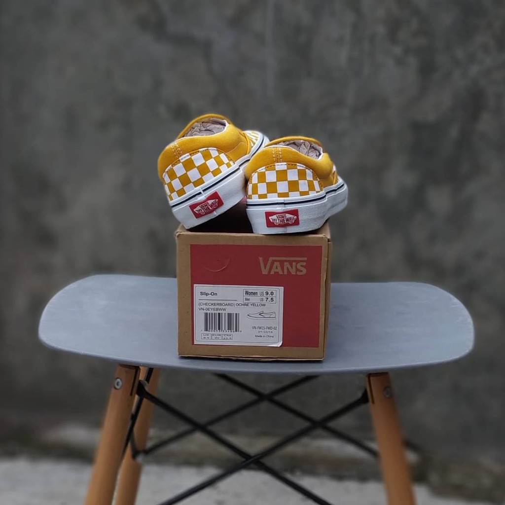 vans ochre checkerboard