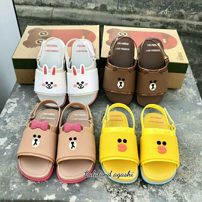 Sandal minimel line friends brown/sandal melissa anak cowok / sandal jelly anak