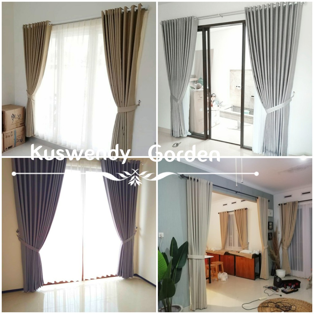 Gorden Blackout Embos 200 x 275 cm Tinggi 2.75 meter Hordeng Polos Jendela Pintu Tirai Minimalis