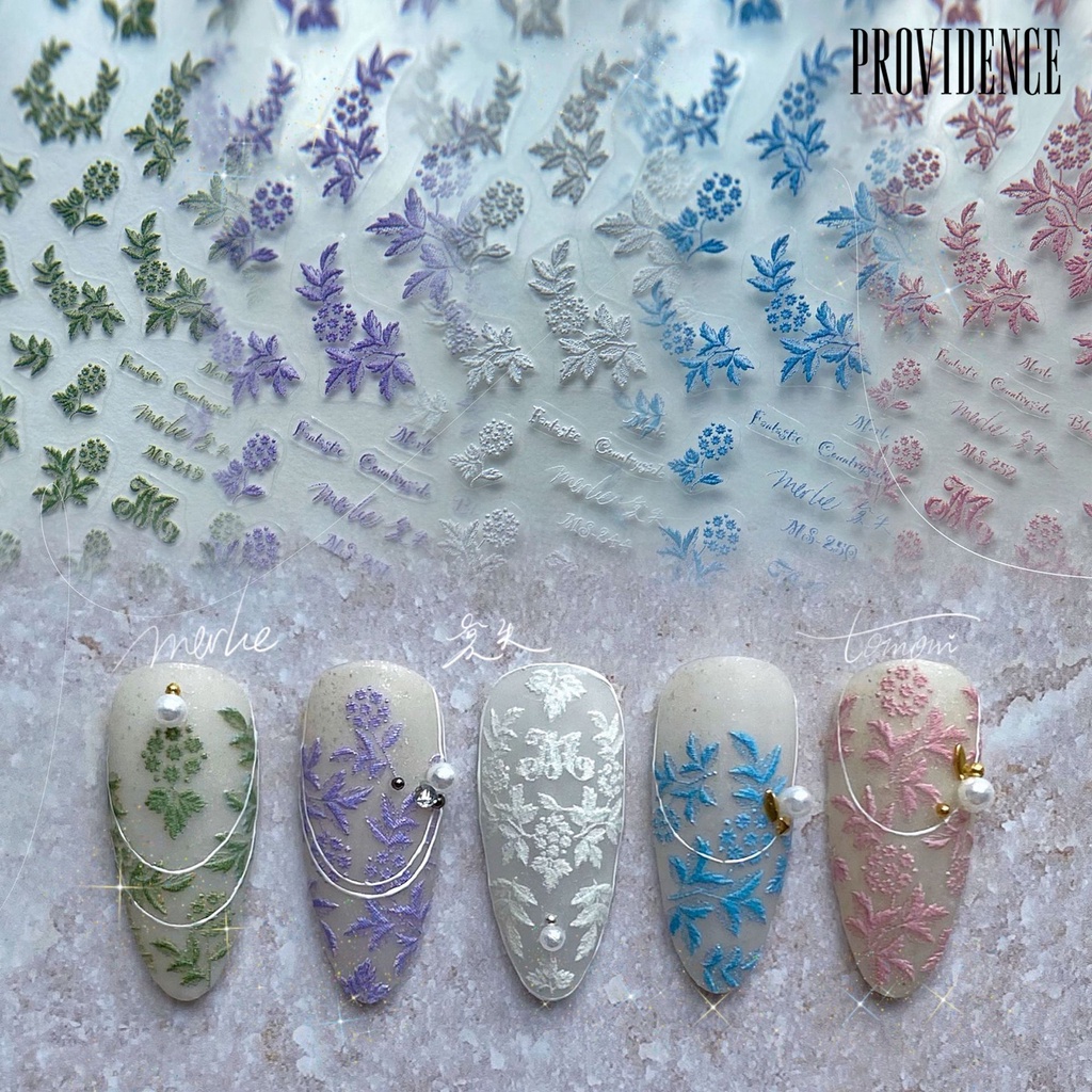 1 Set Stiker Kuku 3D Efek Visual Tahan Lama Untuk Dekorasi Nail Art
