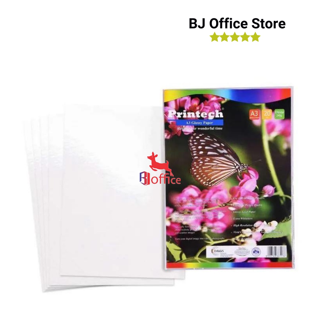 

PRINTECH Kertas Foto / Photo Paper Glossy Paper A3 245 gsm