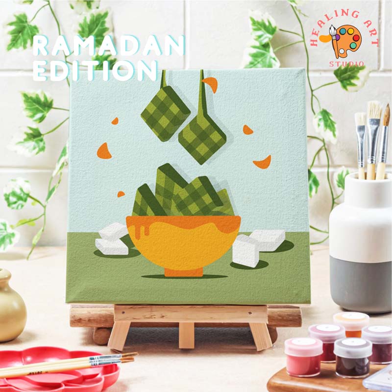 

PAINTING BY NUMBER KIT LUKISAN HAPPY IFTAR HAMPERS RAMADHAN ART SET HEALINGART PERALATAN MELUKIS