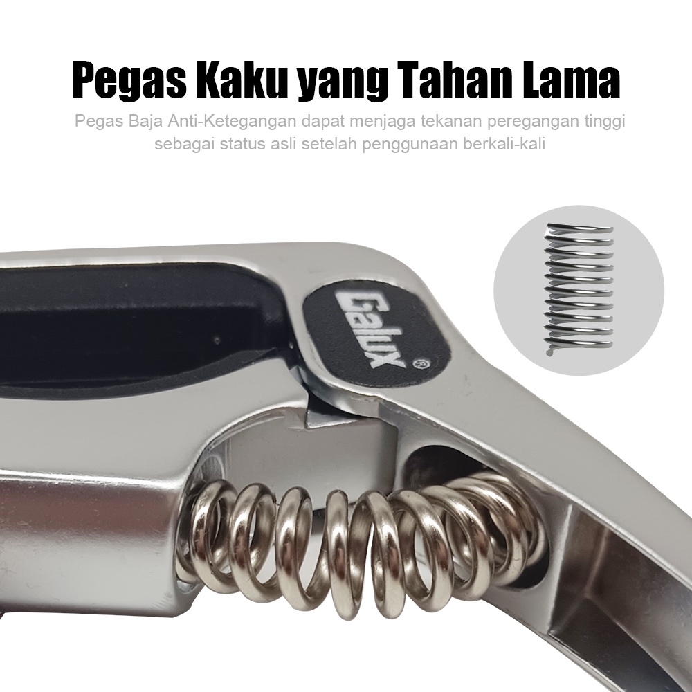 Galux Capo Gitar Aksesoris Gitar Akustik Multifungsi Bridge Pin Remover Kapo Gitar Dengan Slot Pick Gitar Aluminium Alloy