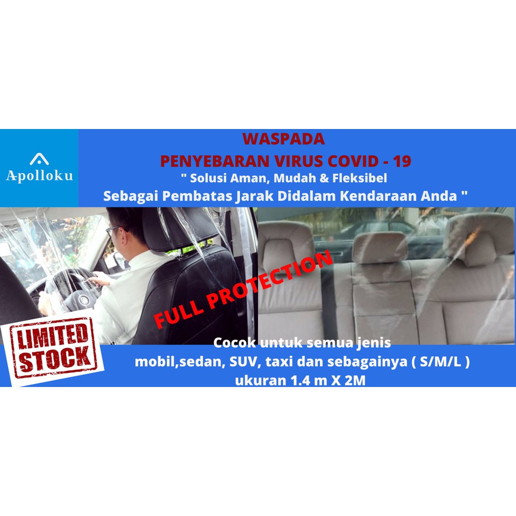 Sekat Tirai Partisi Mobil  Pembatas Dalam kabin Mobil Cegah Virus covid 19 Car Isolation
