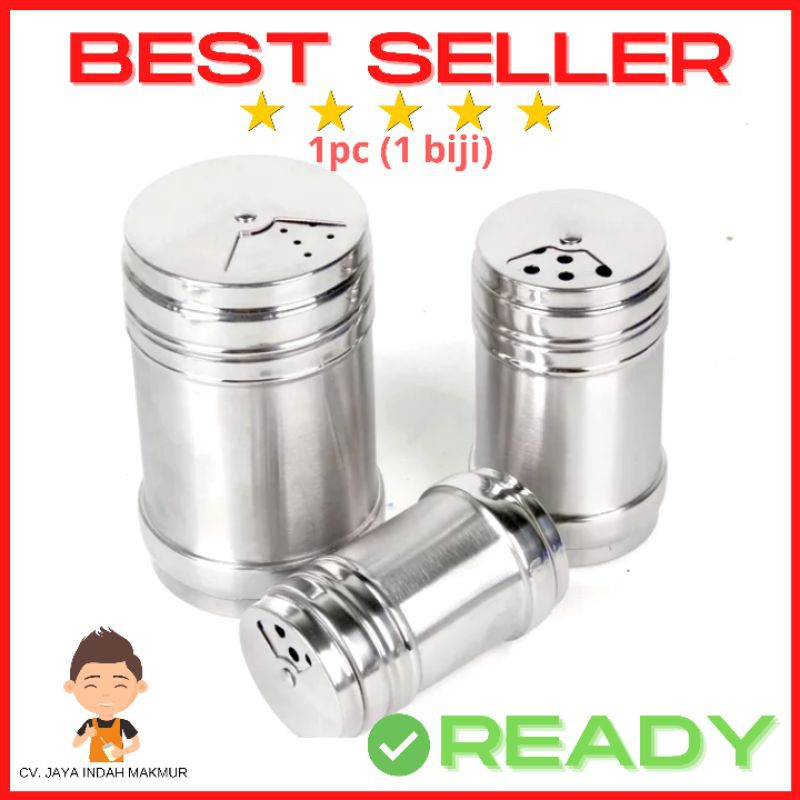 Tempat Bumbu / Powder / Bubuk Tabur 3 Ukuran Lubang Stainless Taiwan