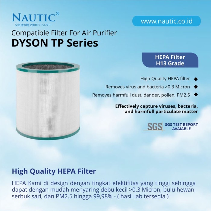 Replacement Filter HEPA untuk Dyson Pure Cool Link TP00 TP01 TP03 TP02