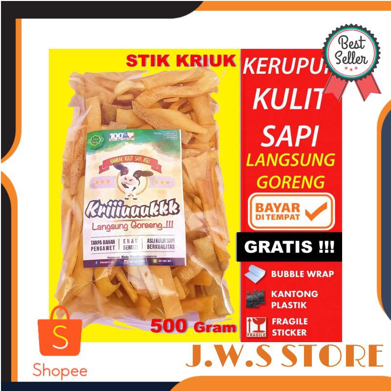 

Krecek Rambak Sapi Mentah 500gr Kerupuk Kulit Sapi Asli Krupuk Rambak Sapi Langsung Goreng Mantap