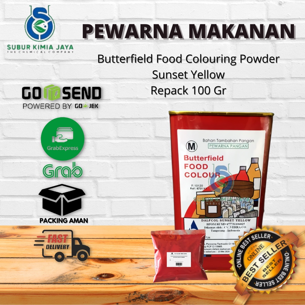 

Pewarna Makanan Bubuk Sunset Yellow 100 gr Butterfield Premium