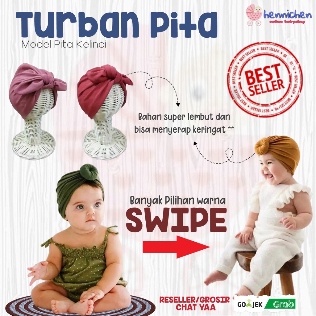 TURBAN PITA KELINCI IMPOR BANDANA BAYI ANAK