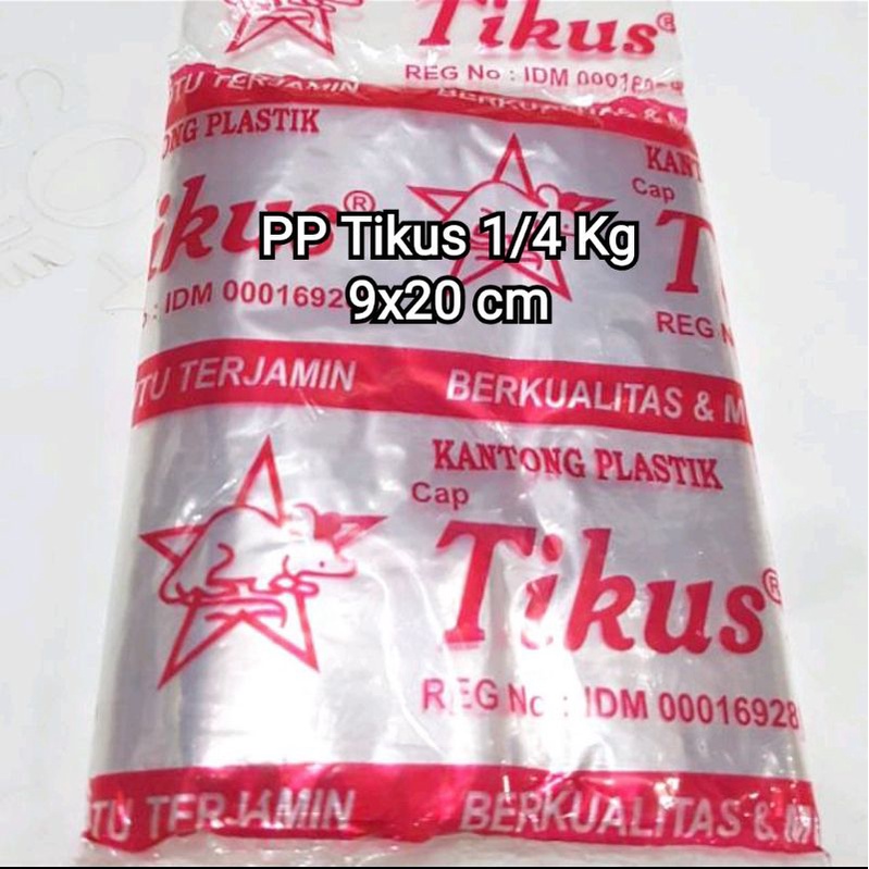 Plastik PP Tikus ukuran 1/4 Kg (9x20 cm)