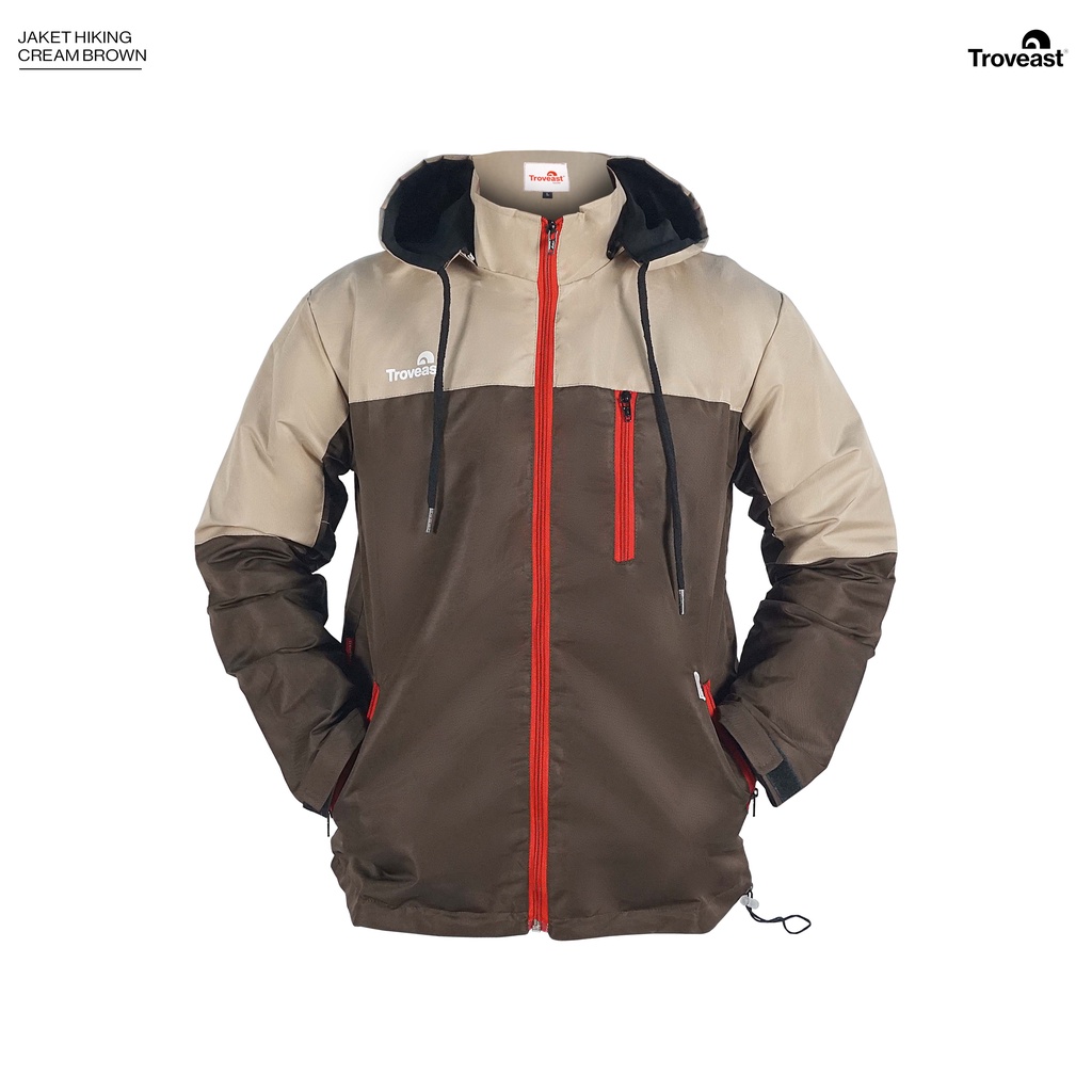 Troveast Jaket Parasut Original Waterproof Hiking Series-Cream Brown L