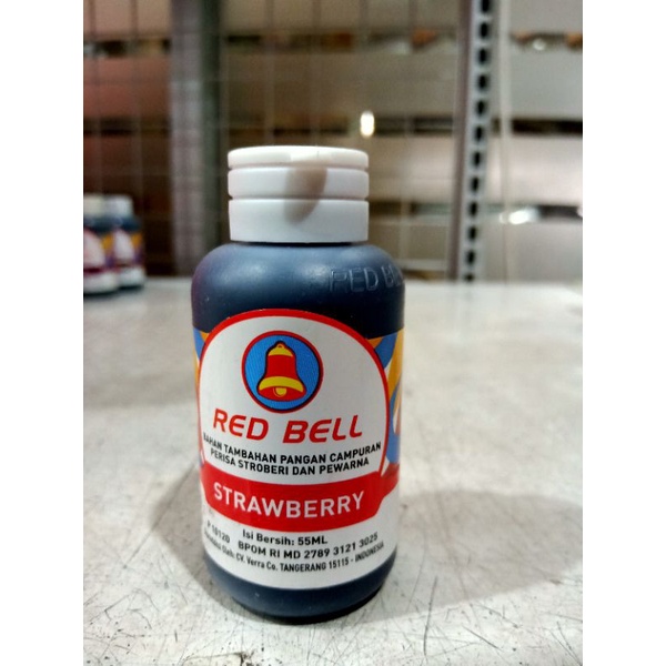 

RED BELL STRAWBERRY PERISA DAN PEWARNA 55ML COCOK UNTUK DIGUNAKAN SEBAGAI PERISA PADA MINUMAN DENGAN DOSIS PEMAKAIAN 2% B/B