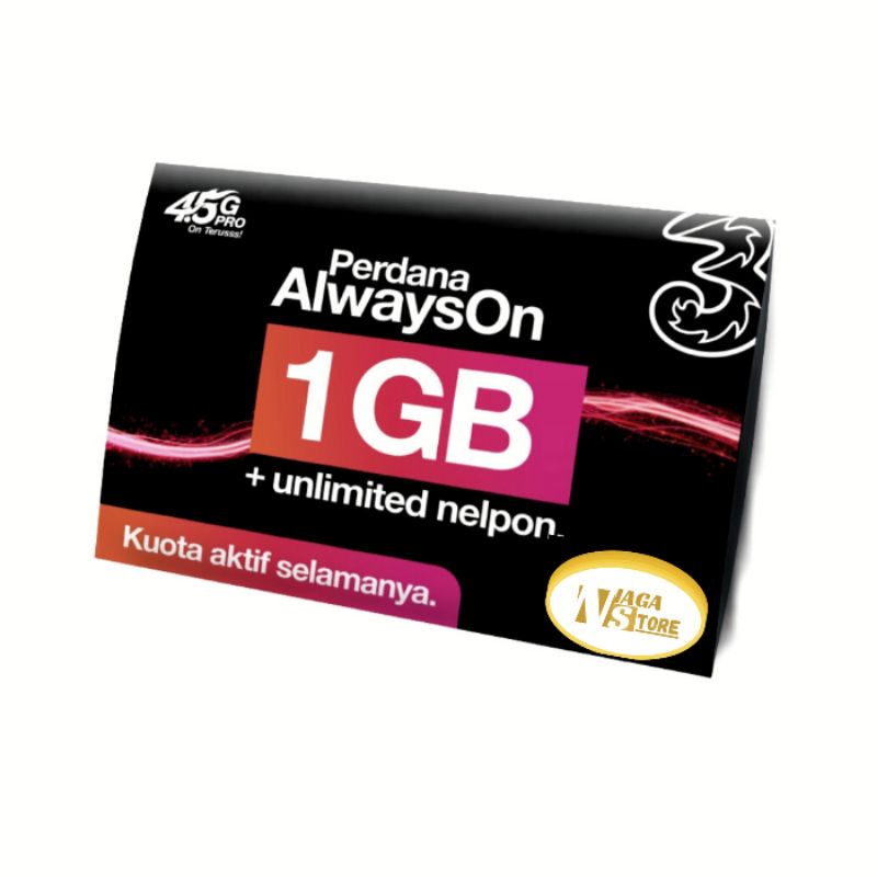 Perdana Tri/3 AON 1Gb Nasional