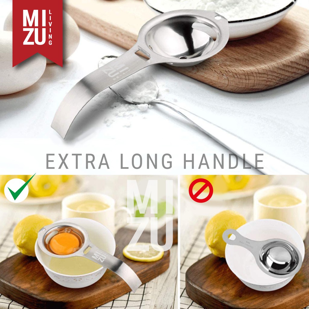 MIZU KIMI 3Seconds Egg Yolk Separator Pemisah Kuning Putih Telur Stainless Steel