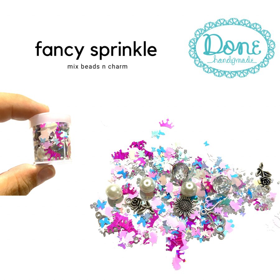 Paket hemat Mix fancy sprinkle glitter dekorasi hiasan resin clay